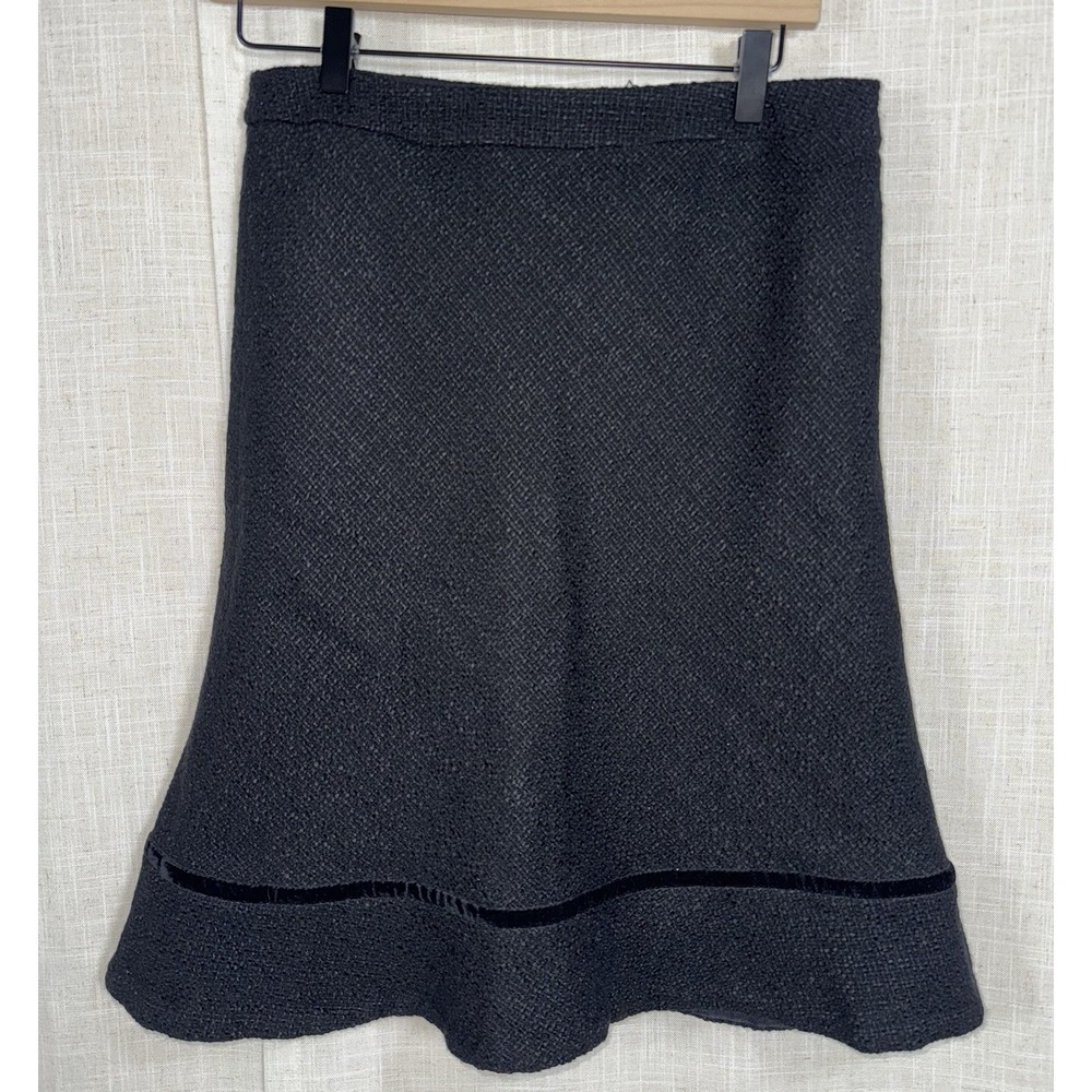 Gap Skirt Women's Sz 4 Wool Blend Tweed Ruffle Black Lined Career Office‎